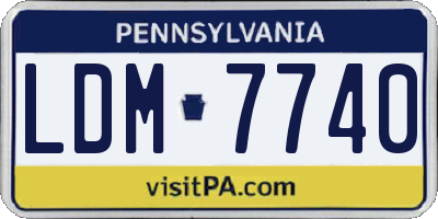 PA license plate LDM7740
