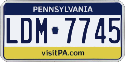 PA license plate LDM7745