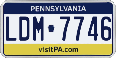 PA license plate LDM7746