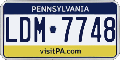 PA license plate LDM7748