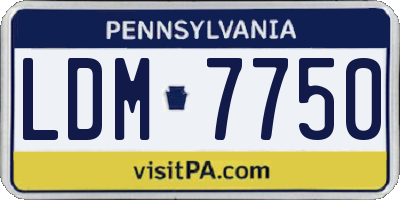 PA license plate LDM7750