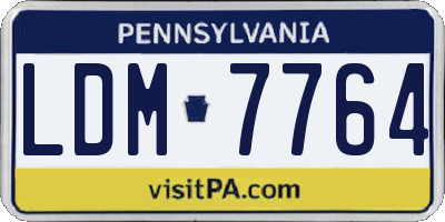 PA license plate LDM7764