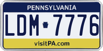 PA license plate LDM7776