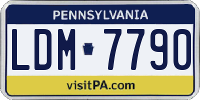 PA license plate LDM7790