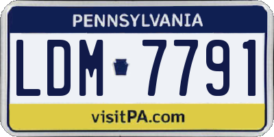 PA license plate LDM7791