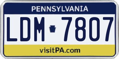 PA license plate LDM7807