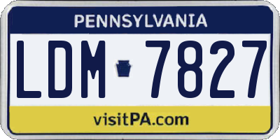PA license plate LDM7827