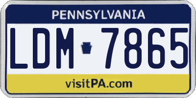 PA license plate LDM7865