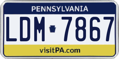 PA license plate LDM7867
