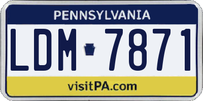 PA license plate LDM7871