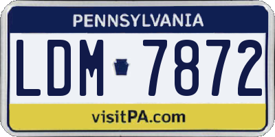 PA license plate LDM7872