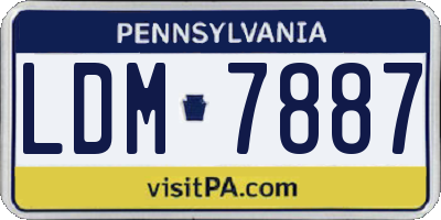 PA license plate LDM7887