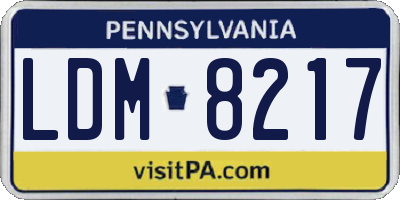 PA license plate LDM8217
