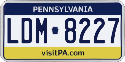 PA license plate LDM8227