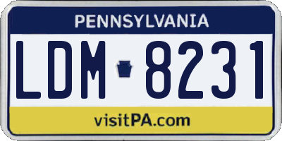 PA license plate LDM8231