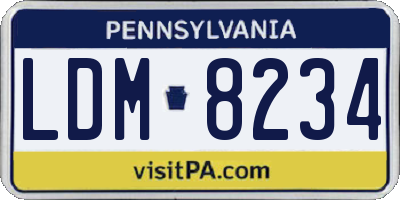 PA license plate LDM8234