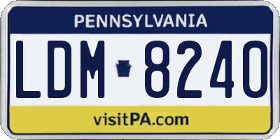 PA license plate LDM8240