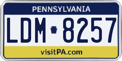 PA license plate LDM8257