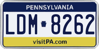 PA license plate LDM8262