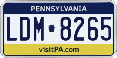 PA license plate LDM8265