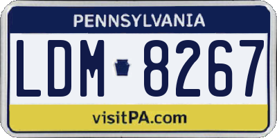 PA license plate LDM8267
