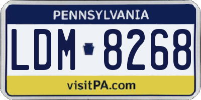 PA license plate LDM8268
