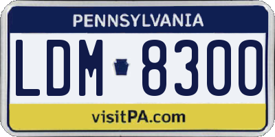 PA license plate LDM8300
