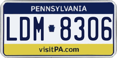 PA license plate LDM8306