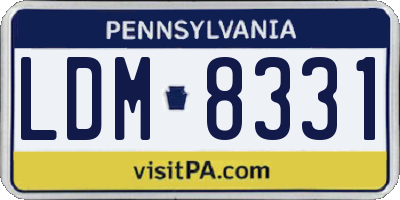 PA license plate LDM8331