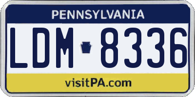 PA license plate LDM8336