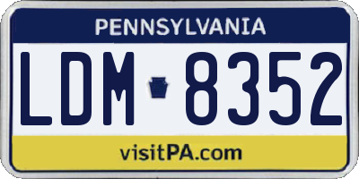 PA license plate LDM8352
