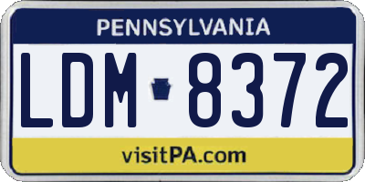 PA license plate LDM8372