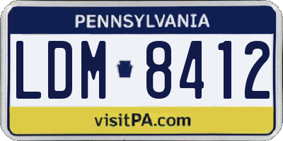 PA license plate LDM8412