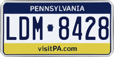 PA license plate LDM8428