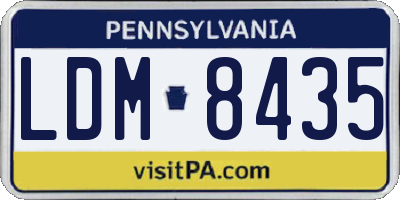 PA license plate LDM8435