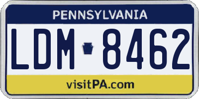 PA license plate LDM8462