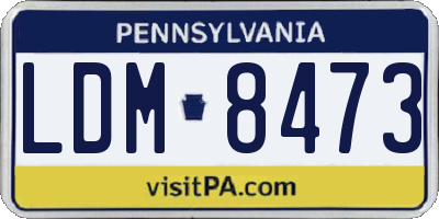 PA license plate LDM8473