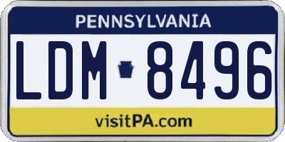 PA license plate LDM8496