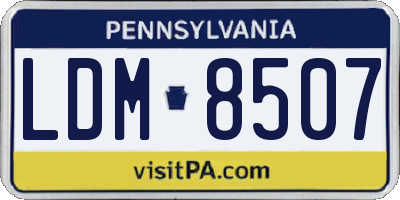 PA license plate LDM8507