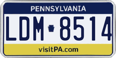 PA license plate LDM8514
