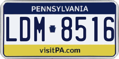 PA license plate LDM8516