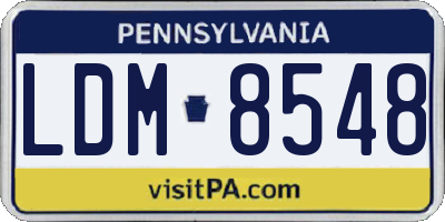 PA license plate LDM8548