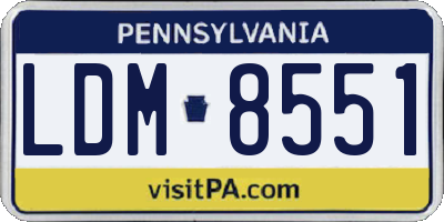 PA license plate LDM8551