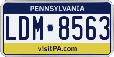 PA license plate LDM8563