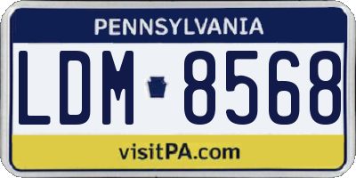 PA license plate LDM8568
