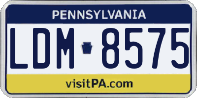 PA license plate LDM8575