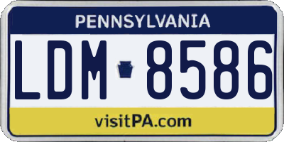 PA license plate LDM8586