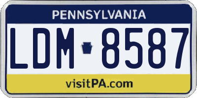 PA license plate LDM8587