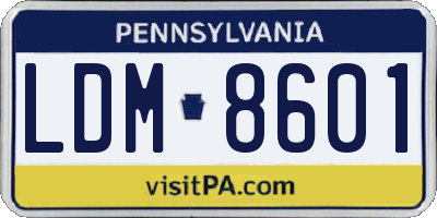 PA license plate LDM8601