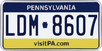 PA license plate LDM8607
